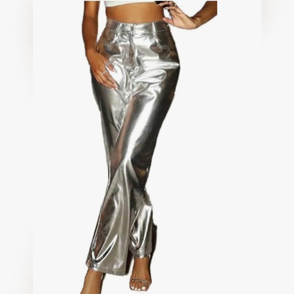 Glamorous Metallic Straight Leg Pants